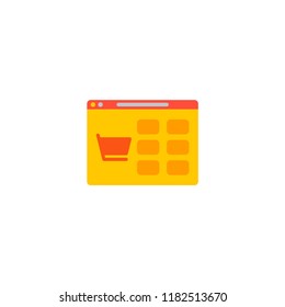 Shop page icon flat element. Vector illustration of shop page icon flat isolated on clean background for your web mobile app logo design.