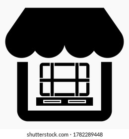 Compra y pallet. Venta de paletas. Cargando lugar. compartimento de descarga. Icono de vector