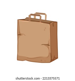 shop paper bag cartoon. shop paper bag sign. isolated symbol vector illustration