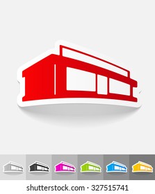 shop paper sticker with shadow. Vector illustration