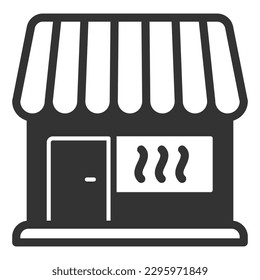 Shop with pastries, groceries  - icon, illustration on white background, glyph style