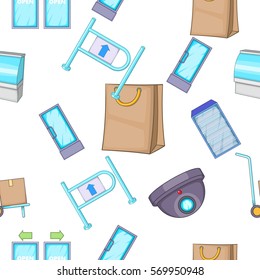 Shop pattern. Cartoon illustration of shop vector pattern for web
