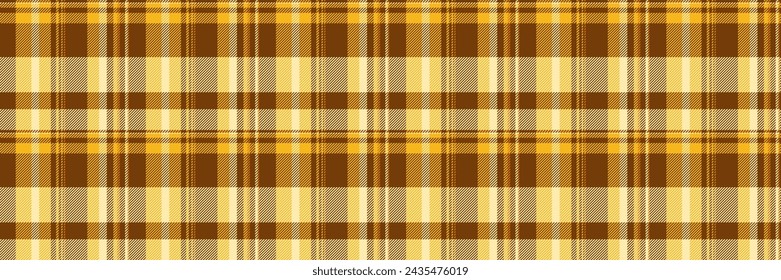 Shop pattern plaid fabric, advertisement check background texture. Hispanic vector tartan textile seamless in orange and yellow color.