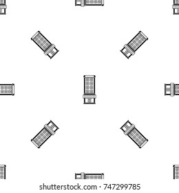 Shop pattern repeat seamless in black color for any design. Vector geometric illustration