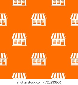 Shop pattern repeat seamless in orange color for any design. Vector geometric illustration