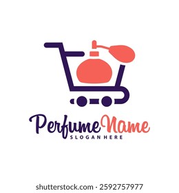 Shop Perfume logo design vector illustration. Perfume logo concept template