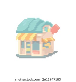 Shop Pixels icon art style illustration design template