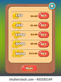 Shop Pop Up Game Asset Screen - Reskin