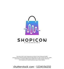 Shop Pulse Logo Template Design Vector