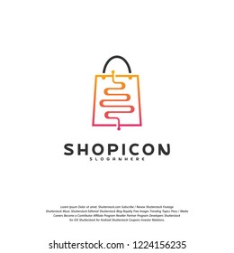 Shop Pulse Logo Template Design Vector
