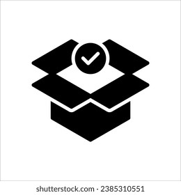 Comprar entrega de compra, diseño lineal, paquete de pedido abierto en fondo blanco