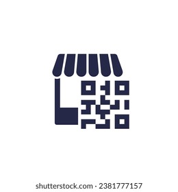 Shop with QR code icon on white