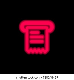 Shop Receive red glowing neon ui ux icon. Glowing sign logo vector