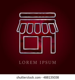 Shop Red Crystal Ruby with Silver Precious Jewel Icon / Logo Design