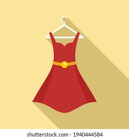 Shop Red Dress Icon. Flat Illustration Of Shop Red Dress Vector Icon For Web Design