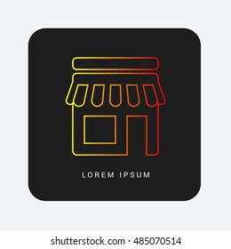 Shop Red & Orange gradient attractive line thin icon / logo design