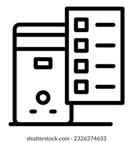 Shop retail computer icon outline vector. Store laptop. Online business