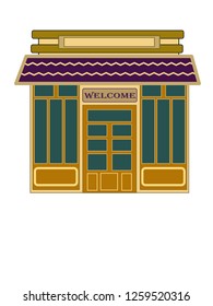 Сity shop in retro style