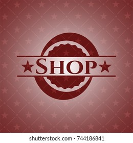 Shop retro style red emblem