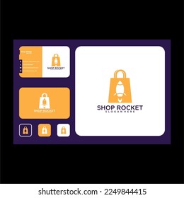 shop rocket logo design template