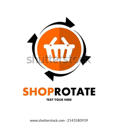 Shop rotate vector logo template. This design use arrow symbol. Suitable for change, update, renew product and business.