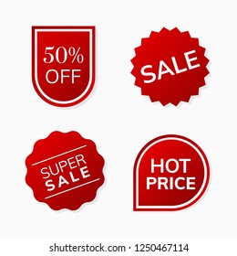 Shop sale promotion advertisement badges vector set