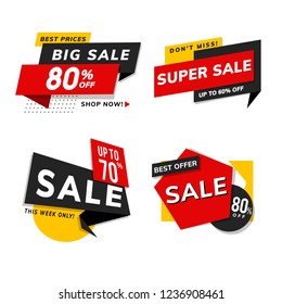 Shop sale promotion advertisements vector set