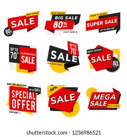 Shop sale promotion advertisements vector set