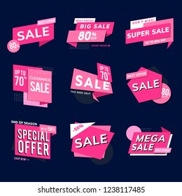 Shop sale promotion advertisements vector set