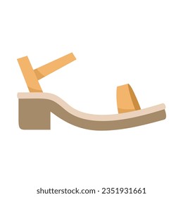 Shop sandal icon flat vector. Woman beach. Comfort footwear isolated