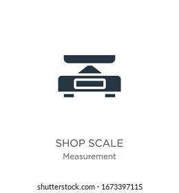 Shop scale icon vector. Trendy flat shop scale icon from measurement collection isolated on white background. Vector illustration can be used for web and mobile graphic design, logo, eps10