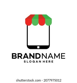 Shop screen computer Logo Design Template Illustration Vector