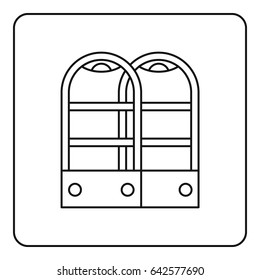 Shop security anti theft sensor gates icon in outline style isolated vector illustration