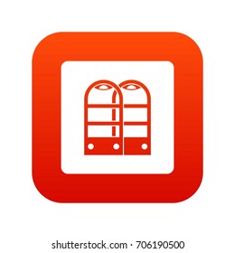 Shop security anti theft sensor gates icon digital red for any design isolated on white vector illustration