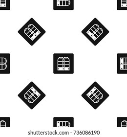 Shop security anti theft sensor gates pattern repeat seamless in black color for any design. Vector geometric illustration