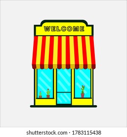 The shop sells everything needs,in vector style.