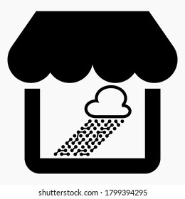 Icono de tienda y servidor. Tienda en línea "Cloud". Comercio electrónico. Icono del vector.