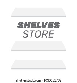 Shop shelves isolated. Store shelves vector. Retail shelves vector illustration
