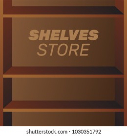 Shop shelves isolated. Store shelves vector. Retail shelves vector illustration