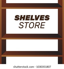 Shop shelves isolated. Store shelves vector. Retail shelves vector illustration