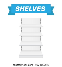 Shop shelves isolated. Store shelves vector. Retail shelves vector illustration