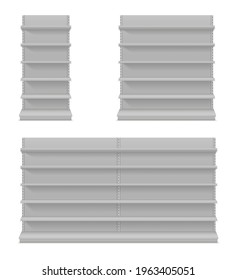 shop shelves racks for selling goods in a store vector illustration isolated on white backgroun