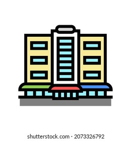 shop and shopping center building color icon vector. shop and shopping center building sign. isolated symbol illustration