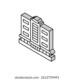 shop and shopping center building isometric icon vector. shop and shopping center building sign. isolated symbol illustration