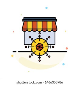 Shop, Shopping, Goal, Business Abstract Flat Color Icon Template. Vector Icon Template background