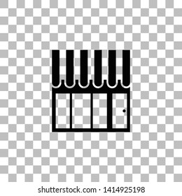 Shop, Showcase. Black flat icon on a transparent background. Pictogram for your project
