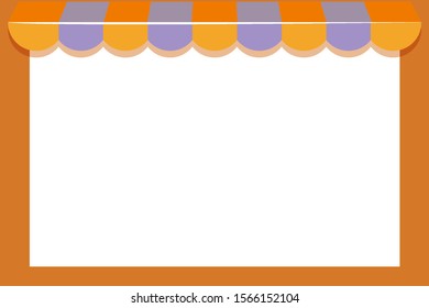 Shop sign template with orange frame illustration