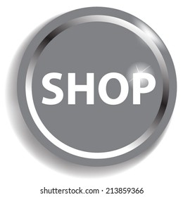 shop silver icon on white background