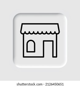 Shop simple icon vector. Flat desing. Neumorphism design.ai