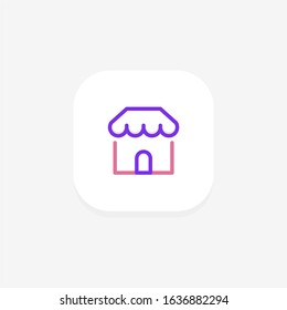 Shop single icon color line art design